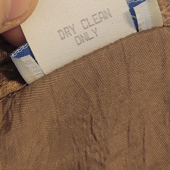 Vintage Odille Anthropologie Women's Twee Brown Satin Ruffle Blouse Size 4 - Picture 5 of 6